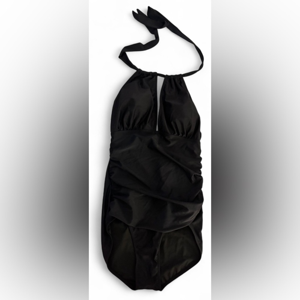 Black Halter One Piece Swimsuit Women's XL NWT Swimwear Bathing Suit